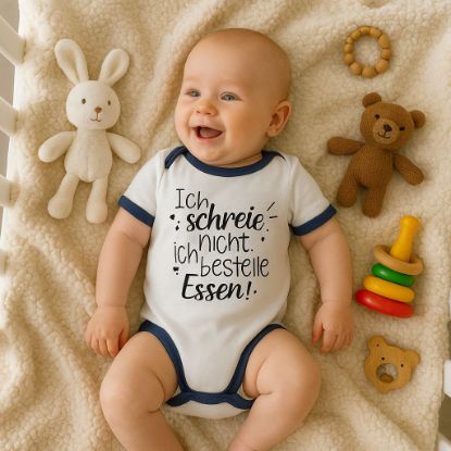 Show details for Lustiger Babybody „Ich schreie nicht, ich bestelle Essen!“ Picture of Lustiger Babybody „Ich schreie nicht, ich bestelle Essen!“