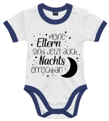 Show details for Lustiger Babybody „Meine Eltern sind jetzt auch nachts erreichbar!“ Picture of Lustiger Babybody „Meine Eltern sind jetzt auch nachts erreichbar!“