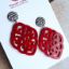 Picture of Ornament-Ohrringe aus Resin - cherry red