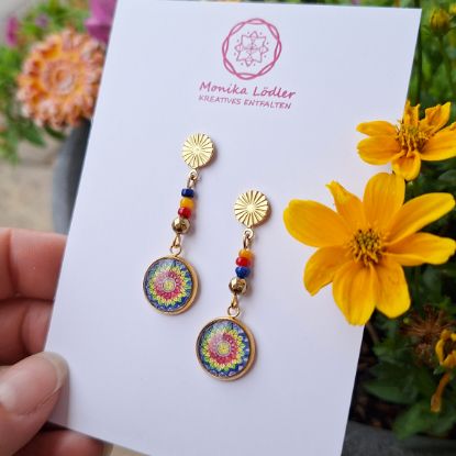 Bild von GlaubAnDich - Ohrstecker aus Edelstahl mit bunten Perlen