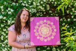 Bild von Mandala der Dankbarkeit - Armband mit Fassung aus Edelstahl goldfarbig