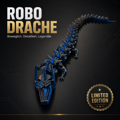 Picture of Beweglicher Drache / Orange-Blau / 52cm